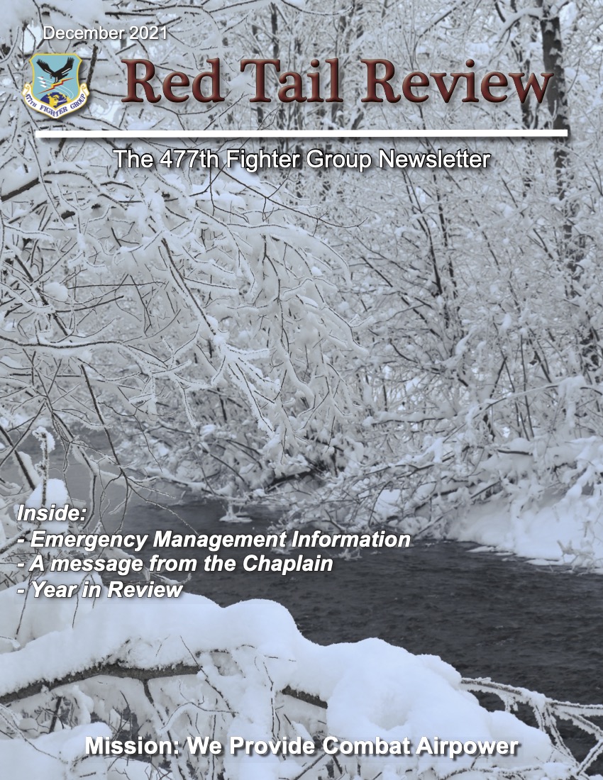 Cover of the December 2021 Red Tail Review newsletter